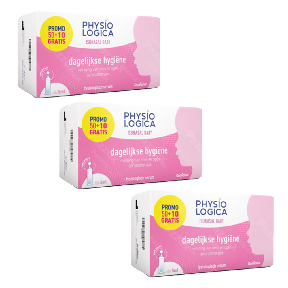 Physiologica Isonasal Baby Unidoses Fysiologisch Water 3x60ml Promopakket