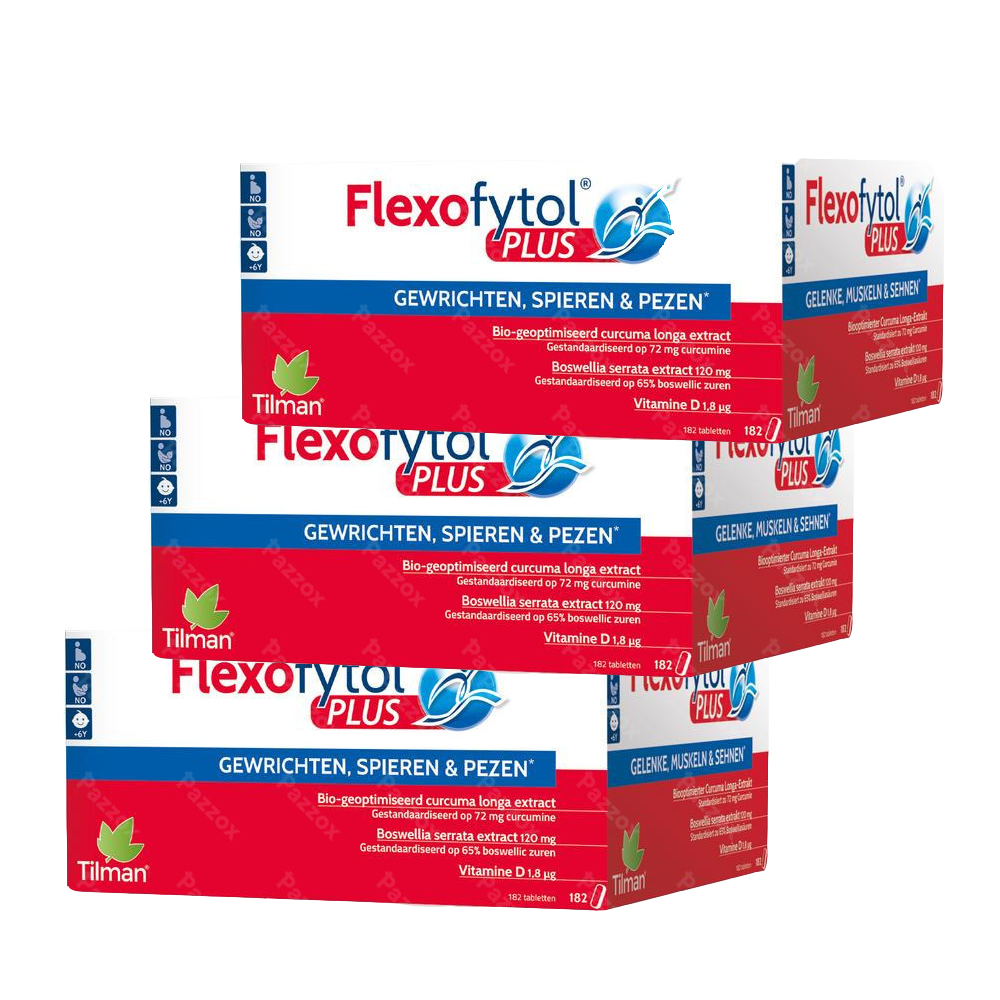Flexofytol Plus Gewrichten, Spieren en Pezen 3 x 182 Tabletten Promopakket afbeelding