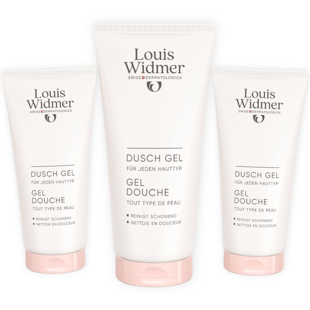 Louis Widmer Bodycare Douchegel 3 x 200ml Geparfumeerd Promopakket