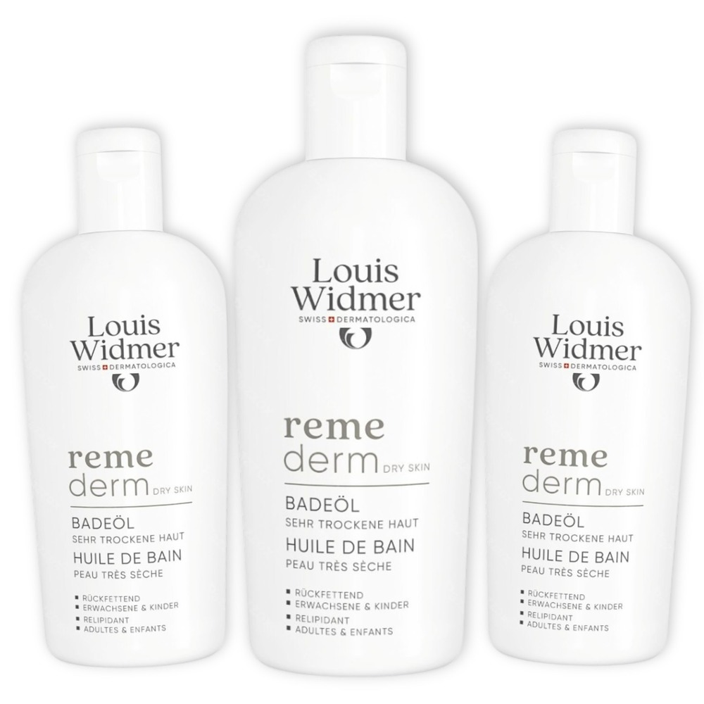 Louis Widmer Remederm Badolie Met Parfum 3 x 250ml Promopakket